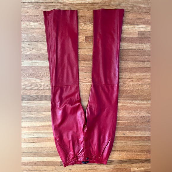 Red Prada Leather Pants - Picture 4 of 5